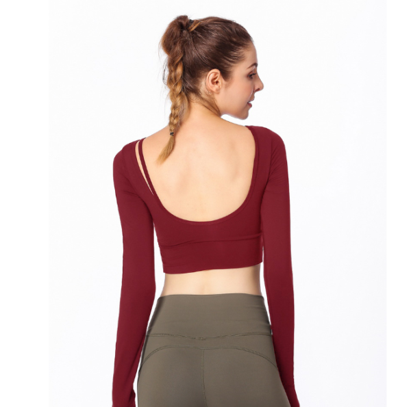 Fashion Tight Stretch Yoga Long Sleeve T-shirt - Image 5